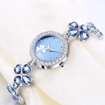 Елегантен прост дизайн на пеперуда Дизайн на циферблата Дамски часовници Дамска мода Луксозна рокля Гледайте Casual Woman Quartz Leather Clock
