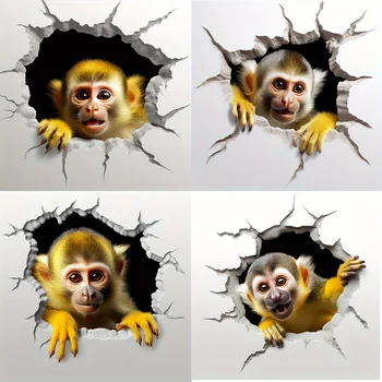 кола стикер 4 в 1 маймуна Decal маймуна пакет Vynl баня играчки забавно вицове за маскиране марки тапет случайни s тапет