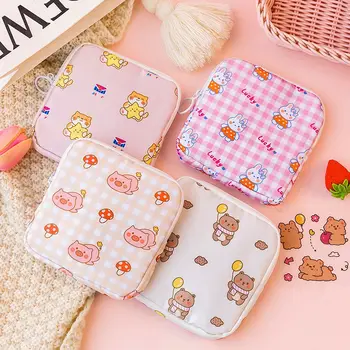 Преносим калъф за слушалки за мечки Cat тампон торбичка Sundries съхранение корейски монета чанта санитарна салфетка чанта за съхранение карикатура грим чанта