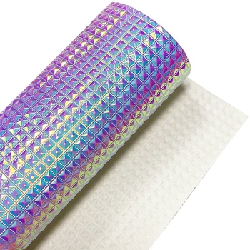 Pattern Design Dichroic металик PU холографски релефни изкуствена кожа плат лист за чанта / чанта / DIY аксесоари 46 * 135CM
