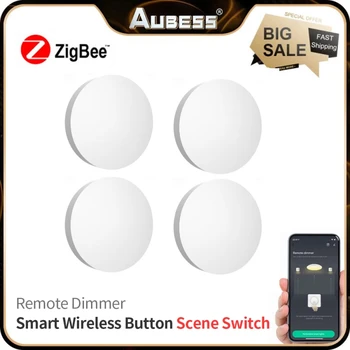 Tuya ZigBee интелигентен бутон сцена превключвател мулти-сцена връзка интелигентен превключвател батерия захранва работа с интелигентен живот Zigbee устройства