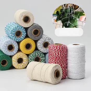 2mm 100M Macrame кабел памук въже низ занаяти DIY цветна нишка кабел усукани канап ръчно изработени шиене Начало Сватбена декорация