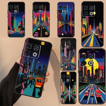 Градски поп арт през нощта за OnePlus 11 8 9 10 Pro 8T 9R 10T 10R OnePlus Nord N10 N20 N30 2T CE 3 2 Lite телефон случай