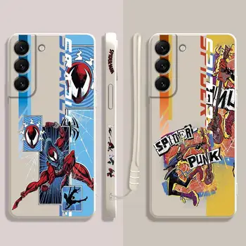 Spider Man Punk Hobie Square течен калъф за Samsung Galaxy S23 S22 S21 S20 FE Ultra S10 S9 S8 Plus S10e Забележка 20Ultra 10Plus