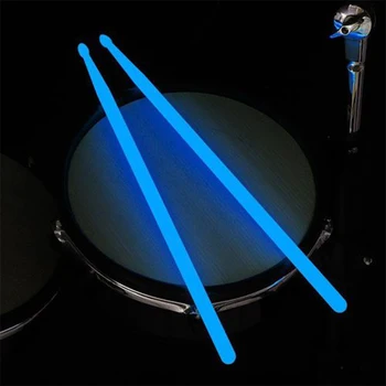 1Pair 5A Светеща барабанна пръчка Найлонови флуоресцентни палки Светят в тъмното Музикални инструменти Сценично изпълнение Барабани