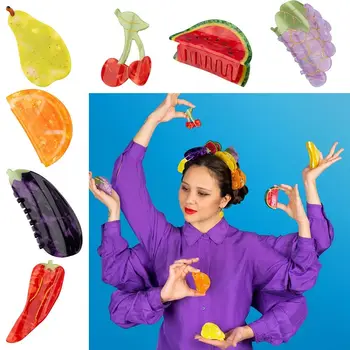 френски стил ацетат плодов зеленчуков дизайн Дамска щипка за коса Лятна плажна нокът за коса Шапка за пътуване новост Шапки