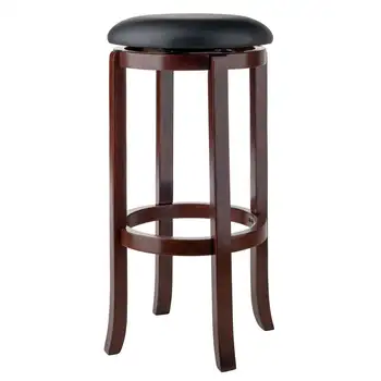 Winsome Wood Walcott Въртяща се седалка Бар стол, черен & орех бар столове бар столове за кухня бар