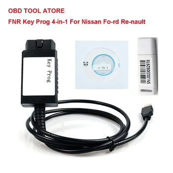 FNR Key Prog 4-в-1 За Nissan За Renault Автомобилен програмист с USB ПИН код Система за извличане Програмиране на превозни средства Дистанционно FN R