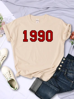 1990 Творчество отпечатан къс ръкав за жени мода хип-хоп улично облекло All-math Casual Tee облекло Летни дамски тениски