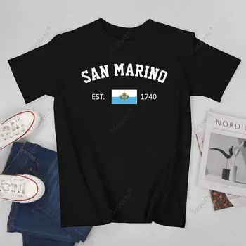 Унисекс мъже SAN Marino EST.1740 Ден на независимостта тениска Тениски T ризи Жени Момчета 100% памук тениска