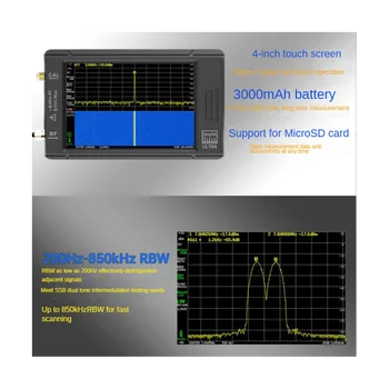 Нов TinySA Ultra 4 инчов спектрален анализатор Ръчен анализатор 4 инчов дисплей с батерия 100KHz до 5.3GHz с 32GB карта