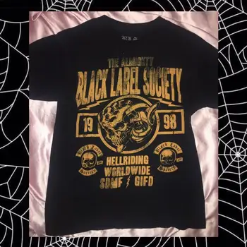 Black Label Society Hellriding основен черен 90s къс ръкав T тениска NH6827