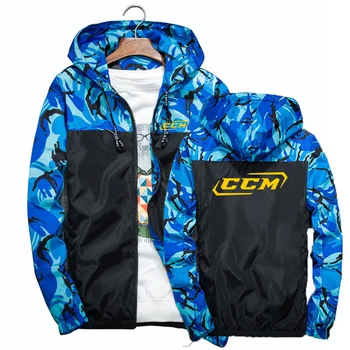 CCM печатни якета цип водоустойчиво яке открито спортно облекло случайни леки сива врана дъжд палто катерене мъжки ветровка